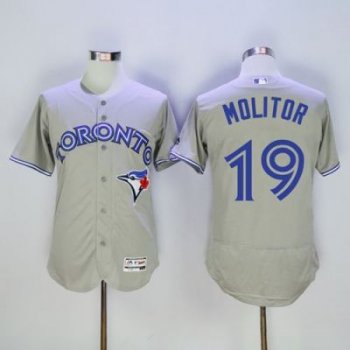 Toronto Blue Jays #19 Paul Molitor Grey Flexbase Authentic Collection Stitched Baseball Jersey