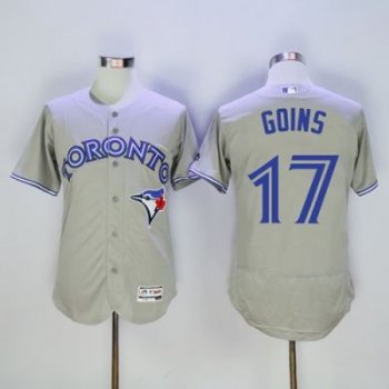 Toronto Blue Jays #17 Ryan Goins Grey Flexbase Authentic Collection Stitched Baseball Jersey