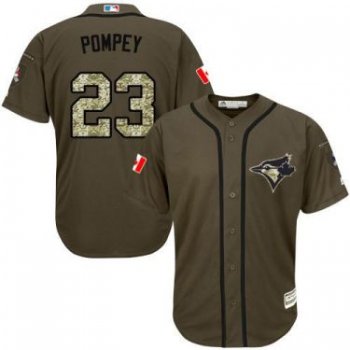 Toronto Blue Jays #23 Dalton Pompey Green Salute To Service Stitched Baseball Jersey