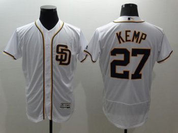 San Diego Padres #27 Matt Kemp White Flexbase Authentic Collection Stitched Baseball Jersey