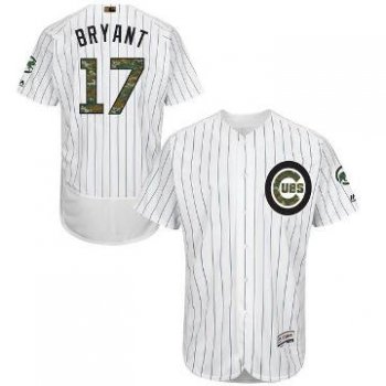 Men's Chicago Cubs #17 Kris Bryant Majestic White 2016 Memorial Day Fashion Flexbase Elite Stitched Jersey