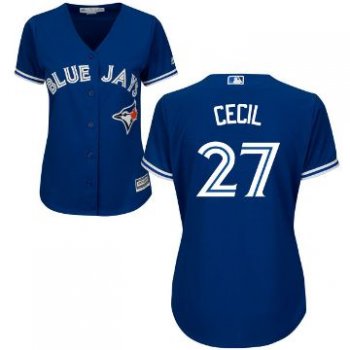 Women's Toronto Blue Jays #27 Brett Cecil Majestic Royal Cool Base Jersey