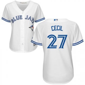 Women's Toronto Blue Jays #27 Brett Cecil Majestic White Cool Base Jersey