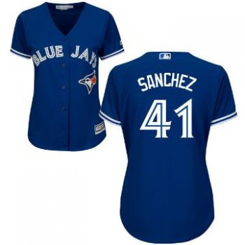 Women's Toronto Blue Jays #41 Aaron Sanchez Majestic Royal Cool Base Jersey