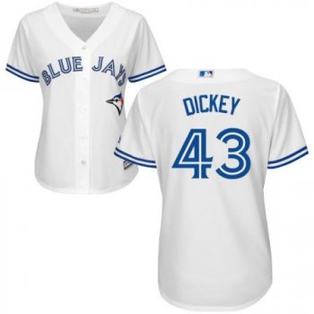 Women's Toronto Blue Jays #43 R.A. Dickey Majestic White Cool Base Jersey