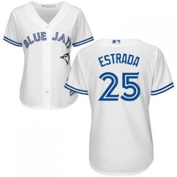 Women's Toronto Blue Jays #25 Marco Estrada Majestic White Cool Base Jersey