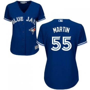 Women's Toronto Blue Jays #55 Russell Martin Majestic Royal Cool Base Jersey