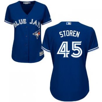 Women's Toronto Blue Jays #45 Drew Storen Majestic Royal Cool Base Jersey