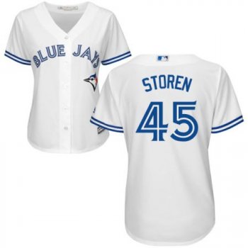 Women's Toronto Blue Jays #45 Drew Storen Majestic White Cool Base Jersey