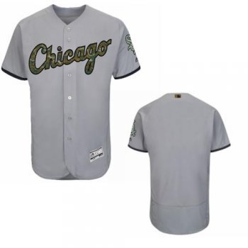 Men's Chicago White Sox Blank Majestic Gray 2016 Memorial Day Fashion Flexbase Elite Team Stitched Jersey