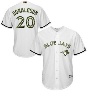 Men's Toronto Blue Jays #20 Josh Donaldson Majestic White 2016 Memorial Day Fashion Cool Base Jersey