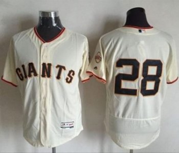 Mens San Francisco Giants #28 Buster Posey Cream Flexbase Authentic Collection Stitched Baseball Jersey