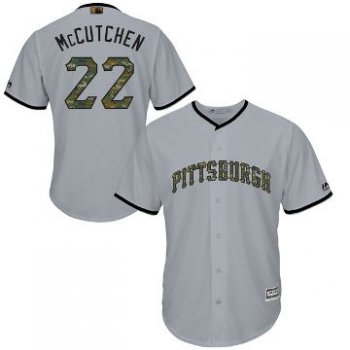 Men's Pittsburgh Pirates #22 Andrew McCutchen Majestic Gray 2016 Memorial Day Fashion Cool Base Jersey