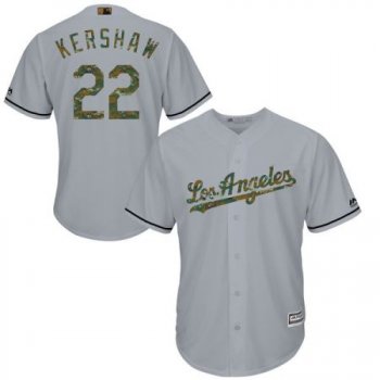 Men's L.A. Dodgers #22 Clayton Kershaw Majestic Gray 2016 Memorial Day Fashion Cool Base Jersey