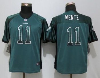 Womens Philadelphia Eagles #11 Carson Wentz Drift Fashion NEW Nike Green NFL Elite Jerseys