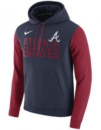 Mens Atlanta Braves Nike Navy Baseball Club Fleece Pullover Hoodie