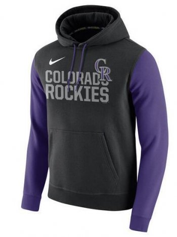 Mens Colorado Rockies Nike Black Baseball Club Fleece Pullover Hoodie