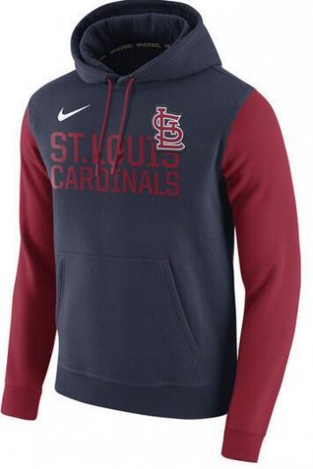 Mens St.Louis Cardinals Nike Navy Baseball Club Fleece Pullover Hoodie