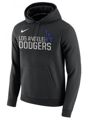 Mens Los Angeles Dodgers Nike Black Baseball Club Fleece Pullover Hoodie