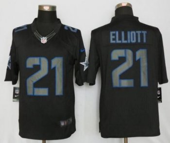 Mens Dallas Cowboys #21 Ezekiel Elliott New Nike Black Impact Limited Stitched Jerseys