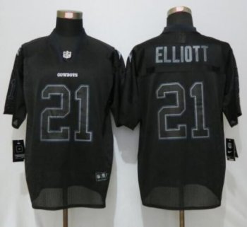 Mens Dallas Cowboys #21 Ezekiel Elliott New Nike Lights Out Black Elite Stitched NFL Jersey