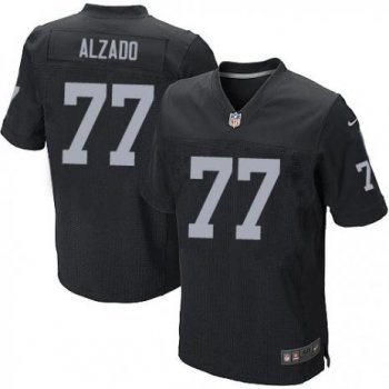 Mens Oakland Raiders #77 Lyle Alzado Nike Black NFL Elite Jersey