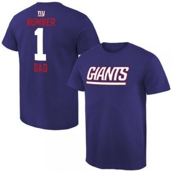 NFL New York Giants Mens Pro Line Royal Number 1 Dad T-Shirt