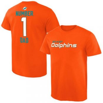 NFL Miami Dolphins Mens Pro Line Orange Number 1 Dad T-Shirt