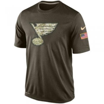 Mens St. Louis Blues Green Salute To Service NHL Nike Dri-FIT T-Shirt