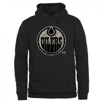 Mens Edmonton Oilers Black Rink Warrior NHL Pullover Hoodie