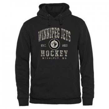 Mens Winnipeg Jets Black Camo Stack NHL Pullover Hoodie