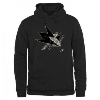 Mens San Jose Sharks Black Rink Warrior NHL Pullover Hoodie