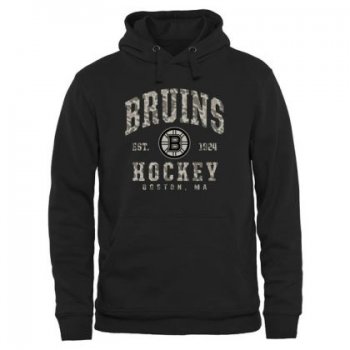 Mens Boston Bruins Black Camo Stack NHL Pullover Hoodie