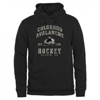 Mens Colorado Avalanche Black Camo Stack NHL Pullover Hoodie