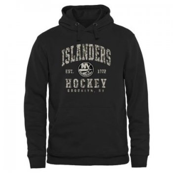 Mens New York Islanders Black Camo Stack NHL Pullover Hoodie