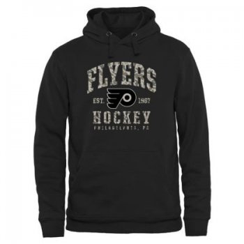 Mens Philadelphia Flyers Black Camo Stack NHL Pullover Hoodie