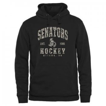 Mens Ottawa Senators Black Camo Stack NHL Pullover Hoodie