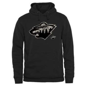 Mens Minnesota Wild Black Rink Warrior NHL Pullover Hoodie