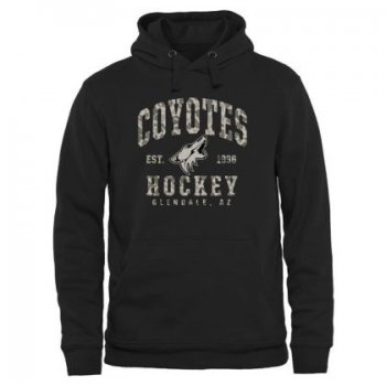 Mens Arizona Coyotes Black Camo Stack NHL Pullover Hoodie