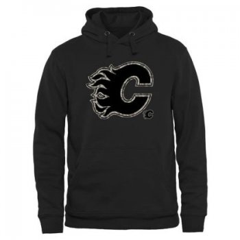 Mens Calgary Flames Black Rink Warrior NHL Pullover Hoodie