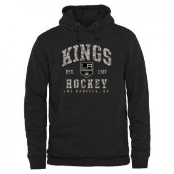 Mens Los Angeles Kings Black Camo Stack NHL Pullover Hoodie