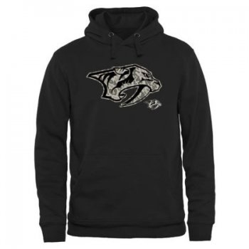 Mens Nashville Predators Black Rink Warrior NHL Pullover Hoodie