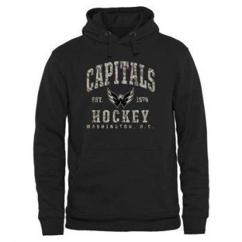 Mens Washington Capitals Black Camo Stack NHL Pullover Hoodie