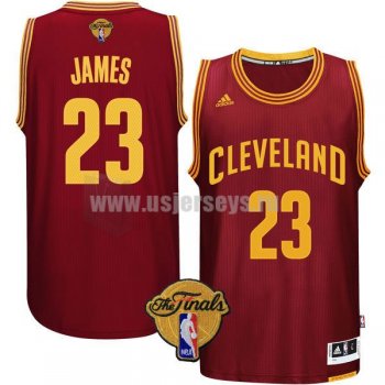 Men's Cleveland Cavaliers #23 LeBron James Garnet Stitched 2016 The Finals Road Swingman NBA Jersey