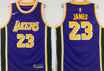 Los Angeles Lakers #23 LeBron James Purple NBA Swingman Statement New Jersey