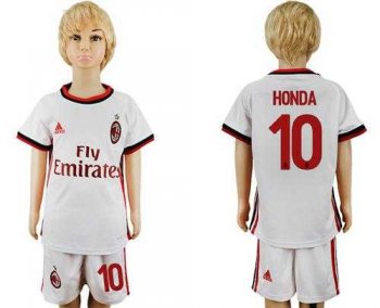 AC Milan #10 Honda Away Kid Soccer Club Jersey