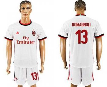 AC Milan #13 Romagnoli Away Soccer Club Jersey