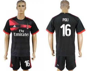 AC Milan #16 Poli Away Soccer Club Jersey