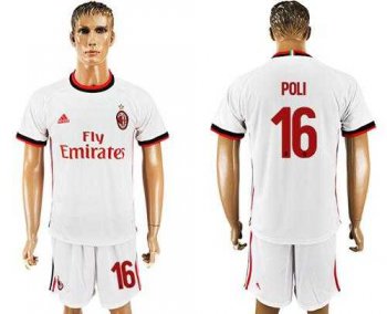 AC Milan #16 Poli Away Soccer Club Jersey