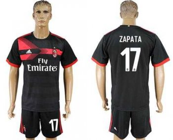 AC Milan #17 Zapata Away Soccer Club Jersey